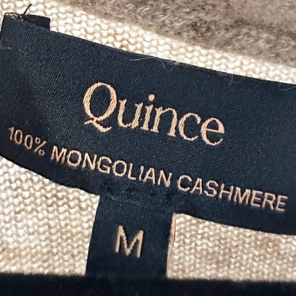 Quince Cashmere Open Front Cardigan Sweater Women's Tan Size Medium - Image 6
