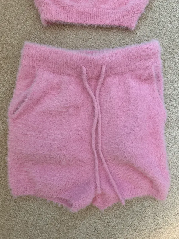 Meshki Fuzzy Pink Pajama Set - Image 3