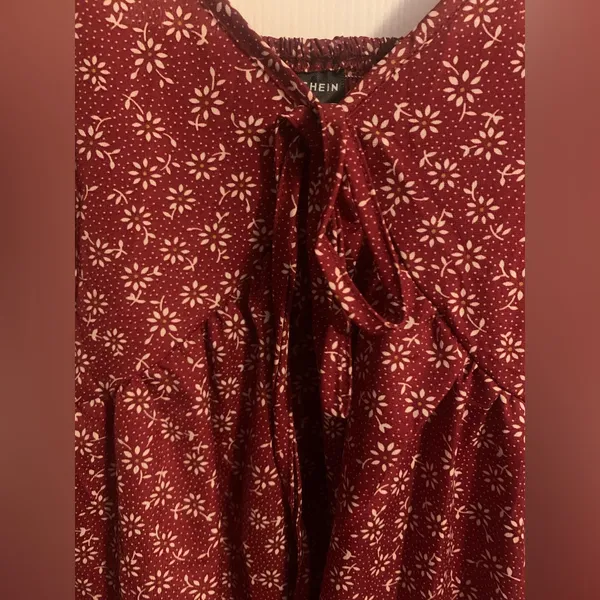 Shein Floral Red Dress - Image 4