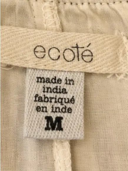 Ecote Anthropologie Embroidered Open Back Swing Dress Medium Boho Cotton - Image 5