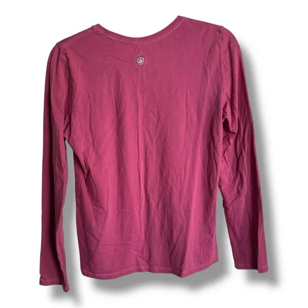 Life is Good Womens Small Long‎ Sleeve Mauve Pink Tee Fish - Image 4