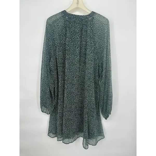 Joie Balloon Sleeve‎ Mini Dress Green Arctic Animal Spot Size XXL Chiffon Flowy - Image 7