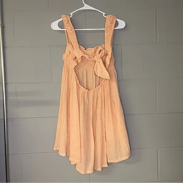 Free People Blissful Breeze Gauzy Linen Babydoll Mini Dress - Image 5