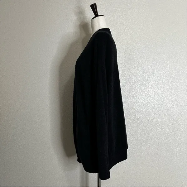 Barefoot Dreams Cozychic Lite Black Open Front Soft Sweater Cardigan, Sz Large - Image 6