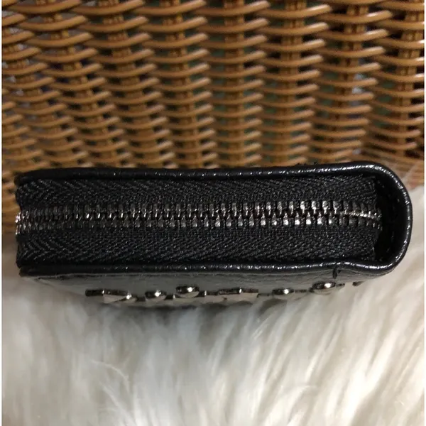 NEW Black Studded Zip Around Wallet - Image 6