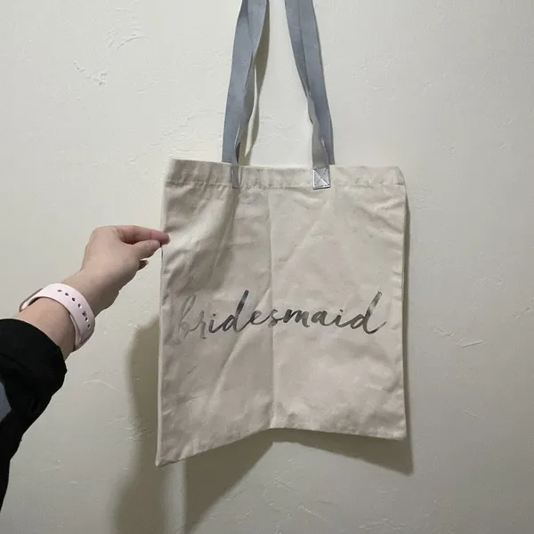 Rosanna Cream and‎ Silver Bridesmaid Tote bag Shopping Wedding Gift - Image 3