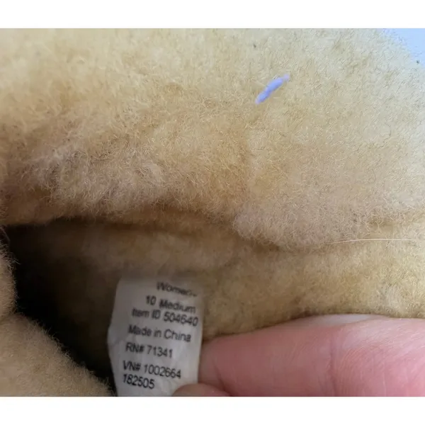 LL Bean Slip on Slide Slipper Scuff Shearling Suede Brown Womens Size 10 - Image 7