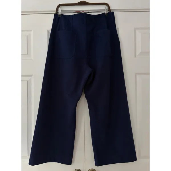 Maeve The Colette Navy Blue Wide Leg Cropped Pants Size 34 High Rise Pockets - Image 2
