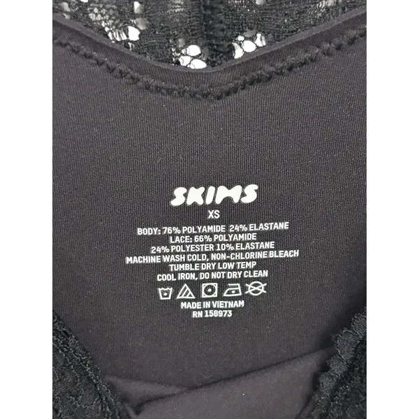 NWT Skims Fits Everybody Lace-Trimmed Stretch Maxi Dress Onyx XS ( Sold out) - Image 8