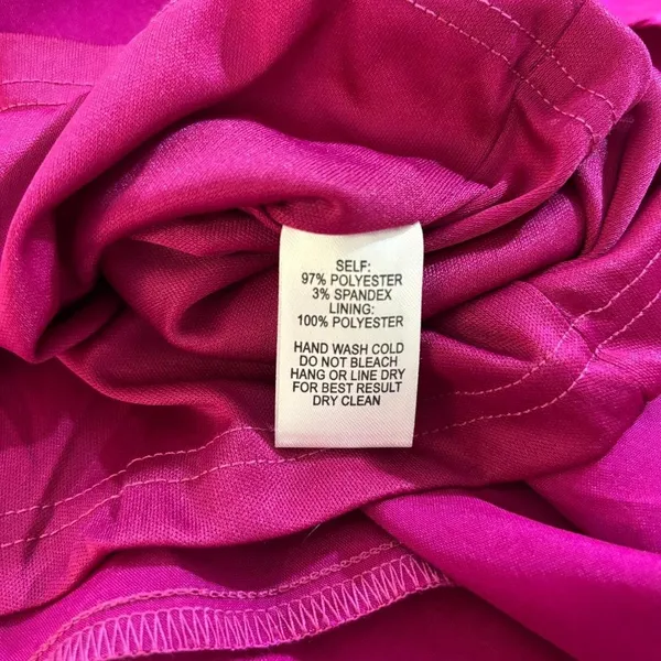 Lulus Fuchsia Pink Satin Ruffle Mini Dress Bell Sleeve Size L NWT Party Dress - Image 6
