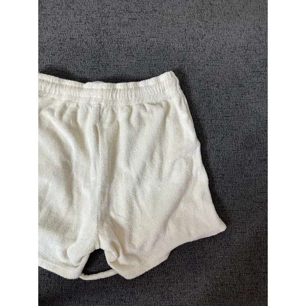 Donni. Terry Henley Shorts size XS Ivory Cream Drawstring Made in USA - Image 11