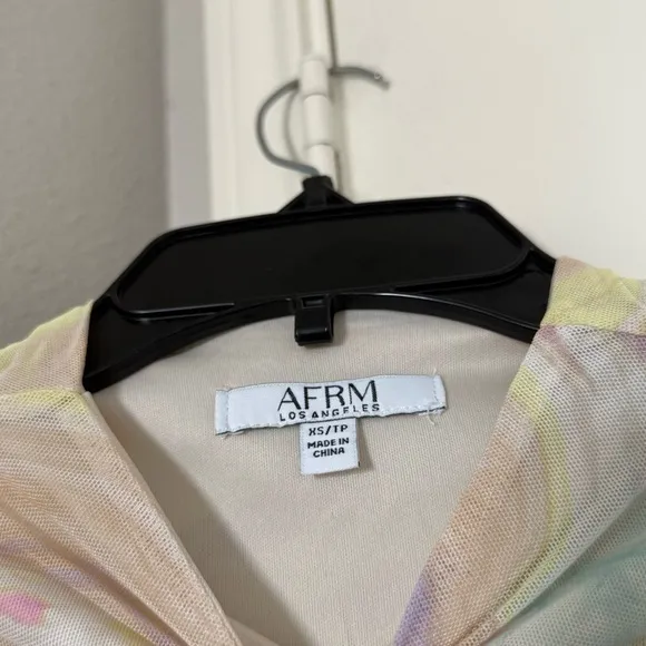 Revolve Anthropologie LONG SLEEVE RUCHED MESH TOP IN SKY MARBLE - Image 9