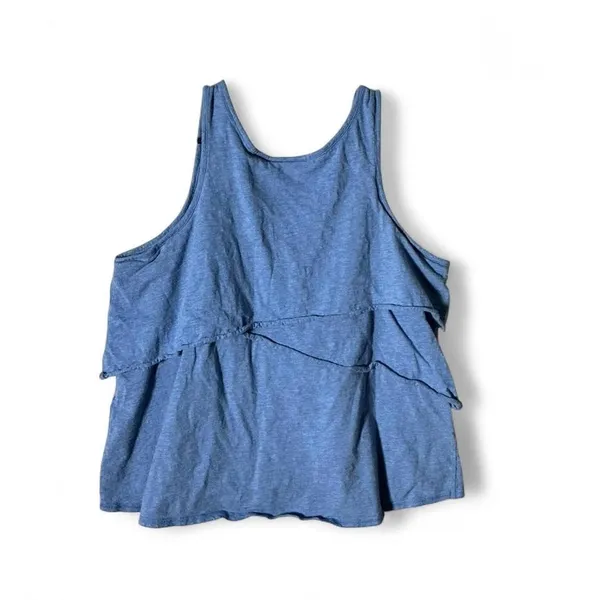 Harley Davidson Womens Blue Graphic Tiered Tank Top XL Eagle Metallic Distressed - Image 7