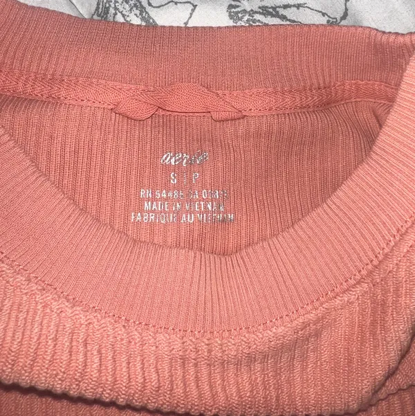 Aerie Rib Oversized Sweatshirt Peach - Image 4