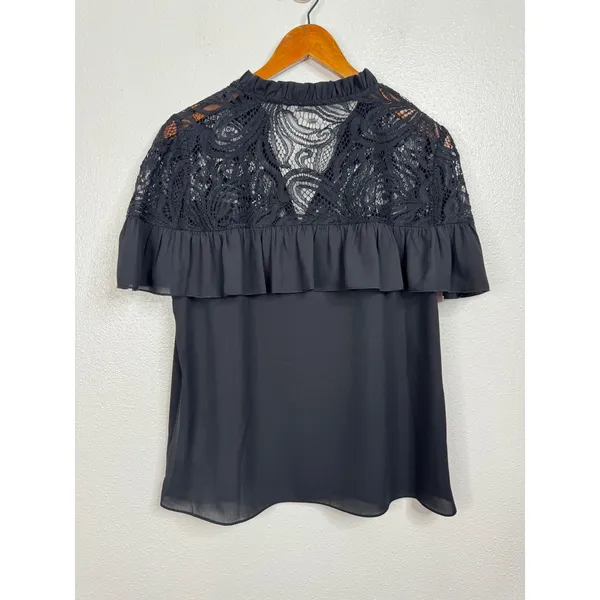 Lilly Pulitzer Black Marabella Lace Top Size‎ Large - Image 2