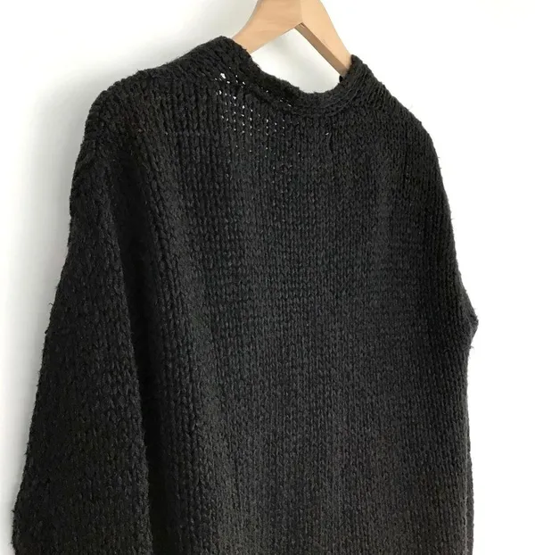 Urban Outfitters Black Oversized Cable Knit Cardigan Sweater - Image 4