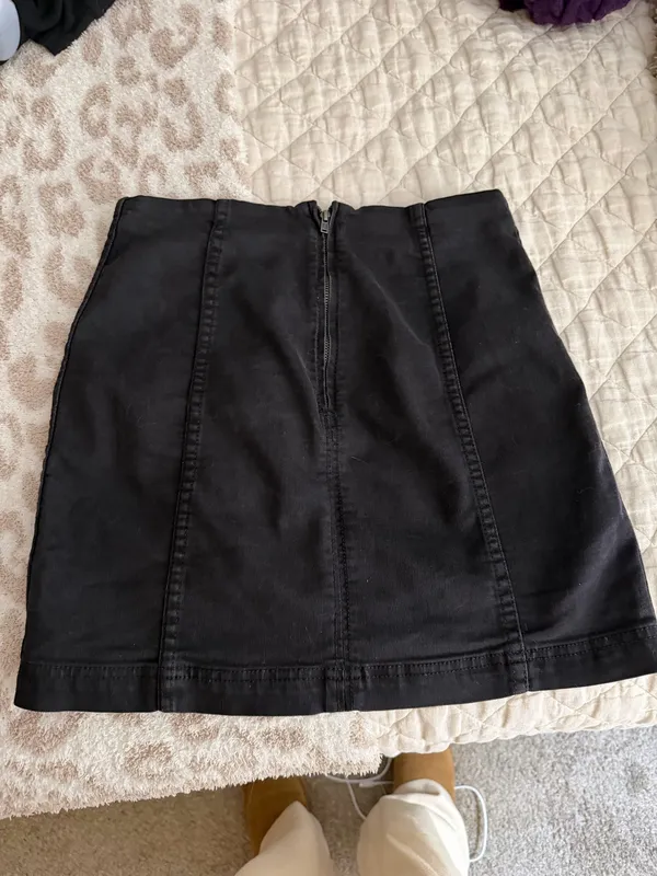 Free People Black Denim Skirt - Image 3