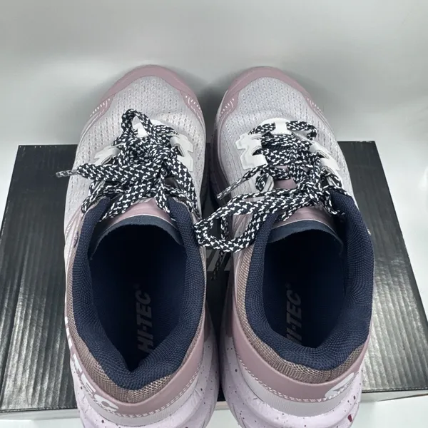 Hi-Tec Women Trail Shoe Size 8.5 Breathable Mesh Lining, Lace Up, Lilac, Purple - Image 5