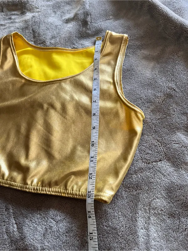 GOLD OUT Metallic Crop Tank Top Casual Costume Gameday Adult Sz M EUC - Image 4