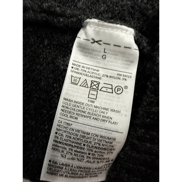Old Navy Women Maternity Sweater L Gray Faux Wrap V-Neck Long Sleeve Knit - Image 5