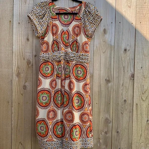 Floral‎ dress size medium vintage whimsy boho spring summer date - Image 2