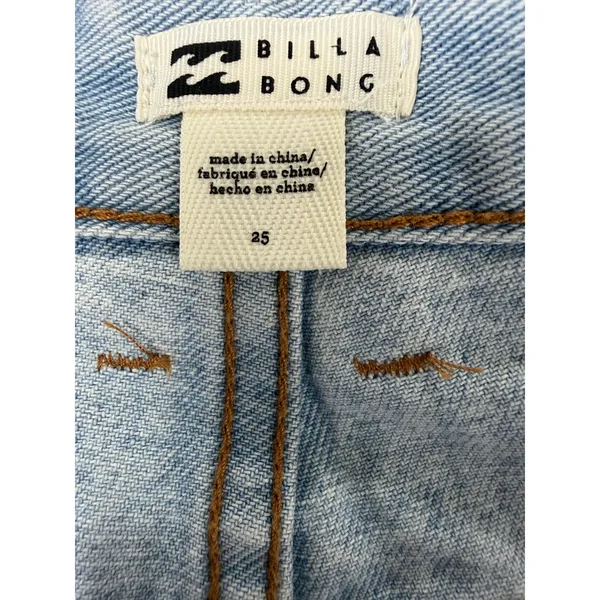Billabong Riley Denim Shorts Light Wash Blue Raw Hem High‎ Rise Size 25 NWT - Image 6