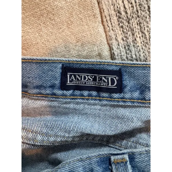 Lands End Vintage High Rise Straight Leg Jeans 10 Tall Made in USA Blue Denim - Image 8