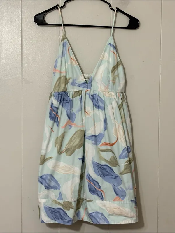 Abercrombie & Fitch Floral Sundress Sleeveless Mini Dress Blue Size S - Image 2