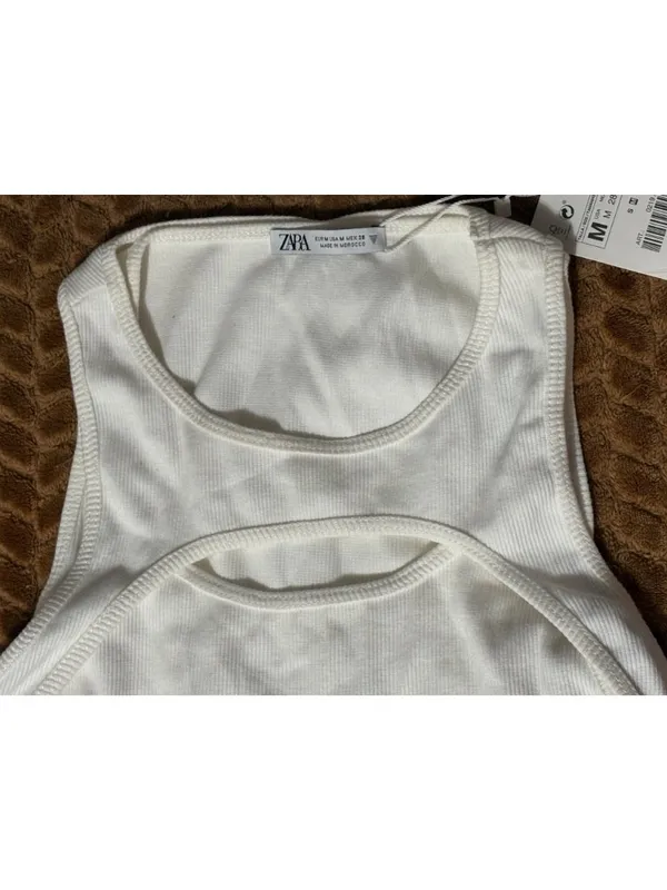 NWT New Zara Stretch Ribbed Cut-Out Sleeveless Bodysuit Size M - Image 4