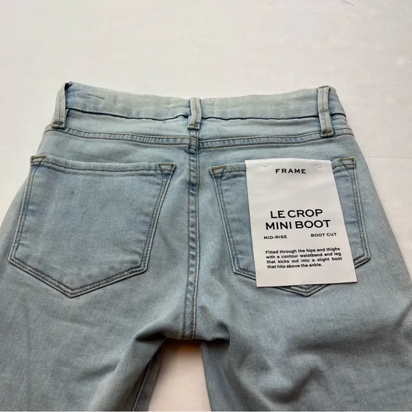 Frame Le‎ Crop Mini Boot Cut Denim Jeans Womens Size 23 Mid-Rise Blue NEW - Image 14