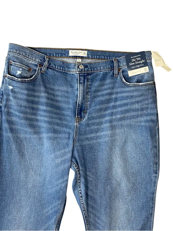 NWT ABERCROMBIE & FITCH The 90s Slim Straight Jeans - Image 4