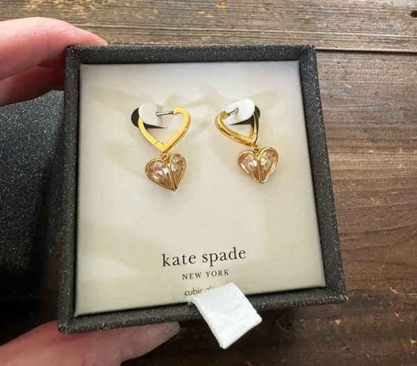 NWT Kate Spade “Rock Solid” heart drop earrings - Image 5