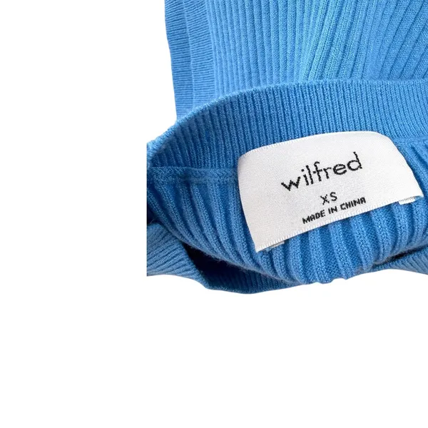 Aritzia Wilfred Reso Sweater Ribbed Cropped Knit Tank Top Blue Size XS - Image 4