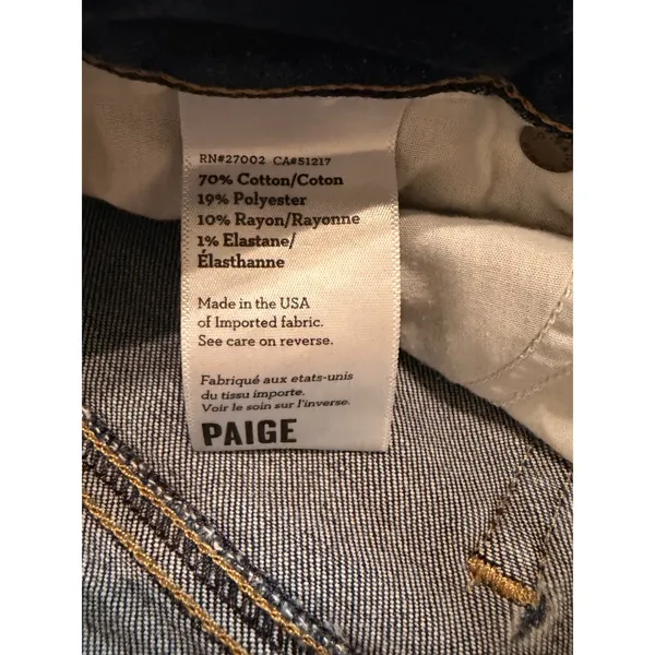 PAIGE Women Skinny Jeans‎ Sz 26 Dark Wash Indigo Blue Stretch Denim NWT New - Image 6