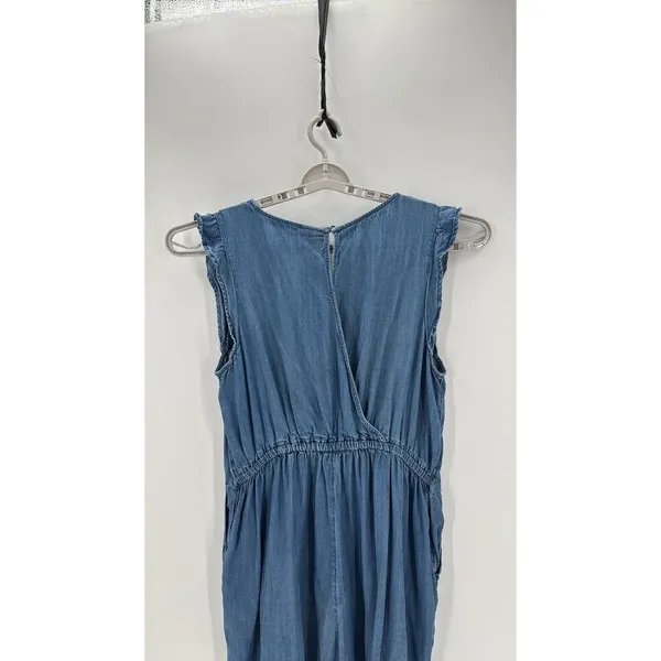 Old Navy chambray Lightweight Denim Lyocell Flutter cap Sleeve Romper size XL - Image 9