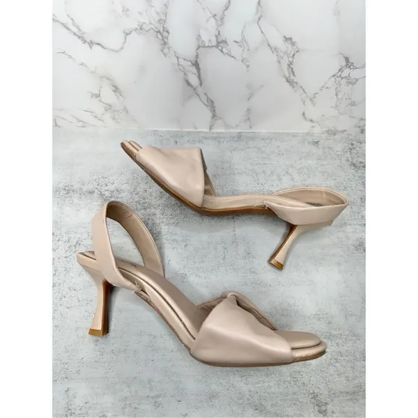 Nordstrom Rack‎ Leilany Nude Beige Kitten Heel Slingback Sandals 5.5M - Image 7