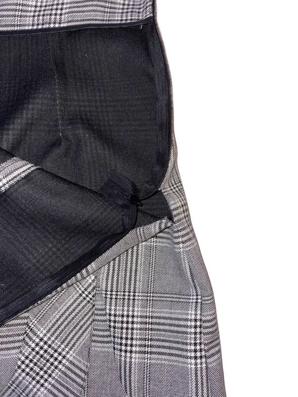 ZARA Asymmetrical Plaid Skirt - Image 4