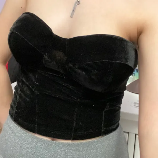 Black Velvet Corset Top - Image 2