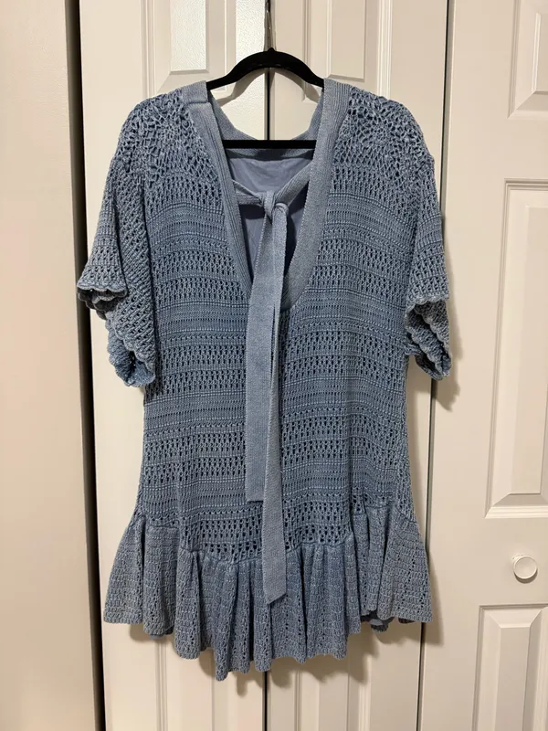NWT New Free People Sistine Mini Dress in Blue (Size M) - Image 5