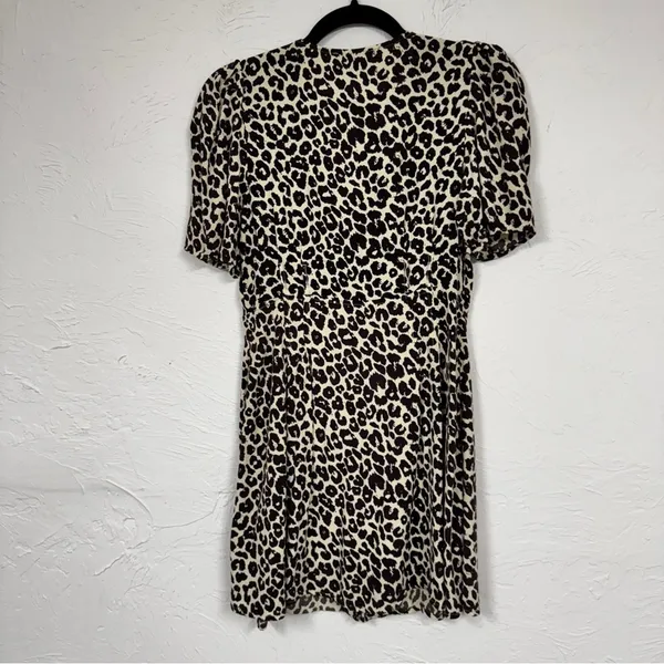 Something Navy Revolve Animal Print Button Down Sun Dress Womens XS Cream Brown - Image 14