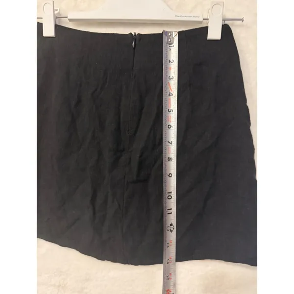 Princess Polly Black Mini Skirt Womens Size 0 Linen Blend A-Line High Waisted - Image 5