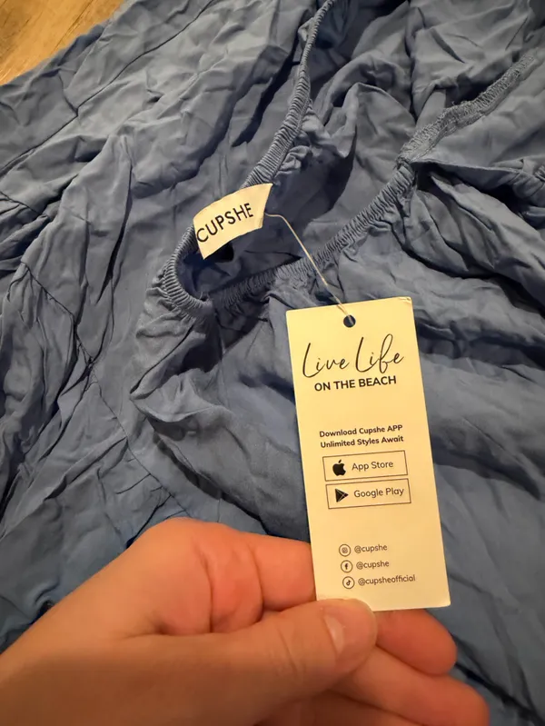 NWT Cupshe Strapless Looking Good Blue Mini Dress XL - Image 5