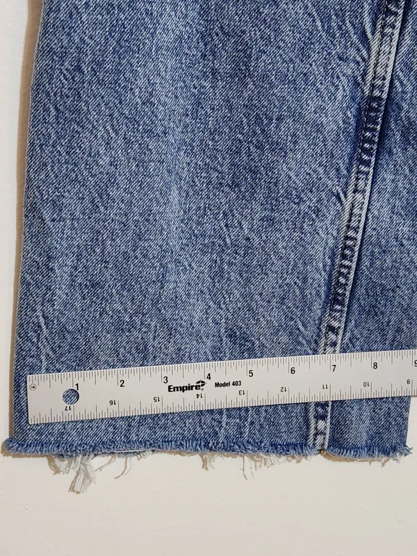 Zara High Waist Straight Leg Distressed Cut-off Jeans Size 4 - Image 7