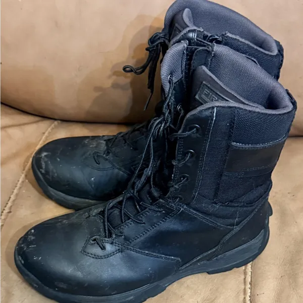 First‎ Black Combat Boots Size 8 - Image 5