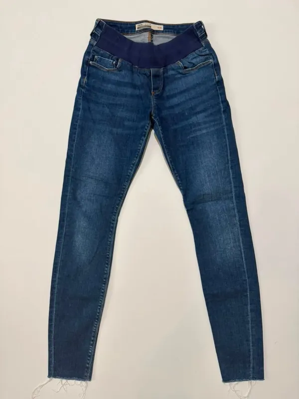ASOS Maternity Dark Wash Stretchy Denim Raw Hem Skinny Jeans US 4 - Image 2