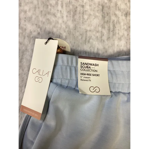 CALIA Womens Sandwash Scuba Cargo Shorts Pale Blue‎ High Rise XS WAX15207 - Image 5