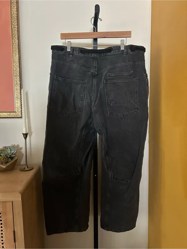 We The Free Moxie Pull-On Barrel Jeans Low Slung Baggy Black‎ Size 31 (US 12) - Image 6