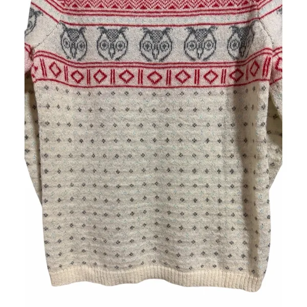 Woolrich Owls Fair Isle Wool Mohair Sweater Women's Size‎ Medium - Image 6
