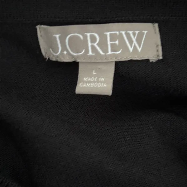 J. Crew 100% Merino Wool Belted Sweater Shell Black Sz L Classic Academia Casual - Image 5