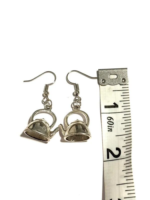 Teapot charm earrings Silver - Image 2